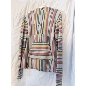 Ampersand Avenue Hoodie Boho stripe Small half zip  checked